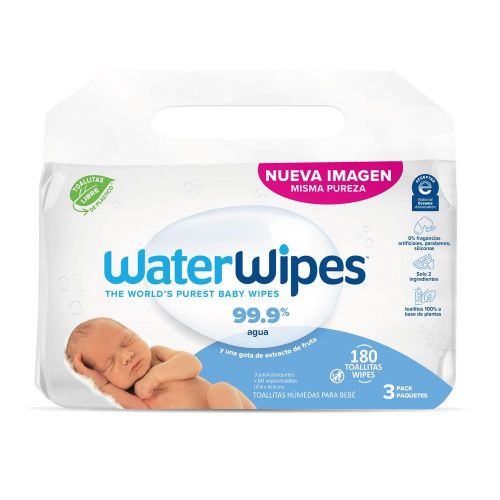 Imagen de Toallitas húmedas WaterWipes sin alcohol, para bebés (180  und)
