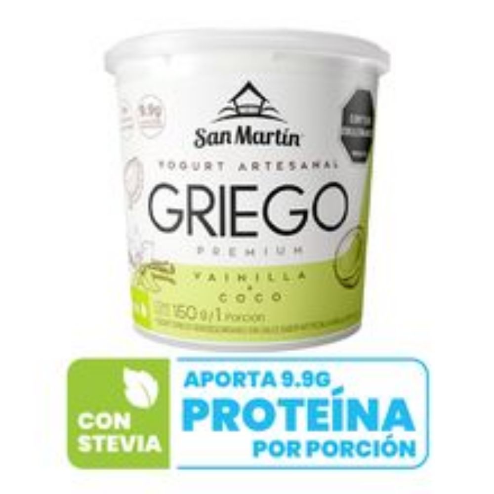 Imagen de Yogurt griego SAN MARTÍN vainilla coco x150 g