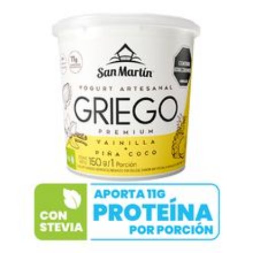 Imagen de Yogurt griego SAN MARTIN vainilla piña y coco x150 g