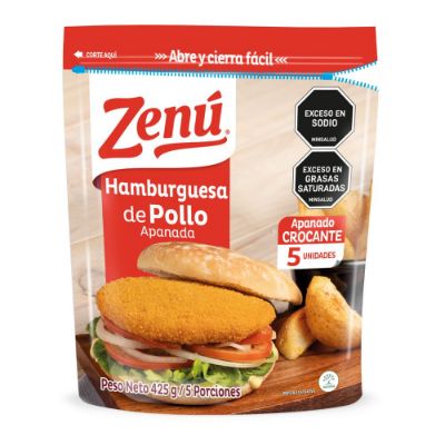 Imagen de Hamburguesa de pollo ZENU apanada (425  gr)