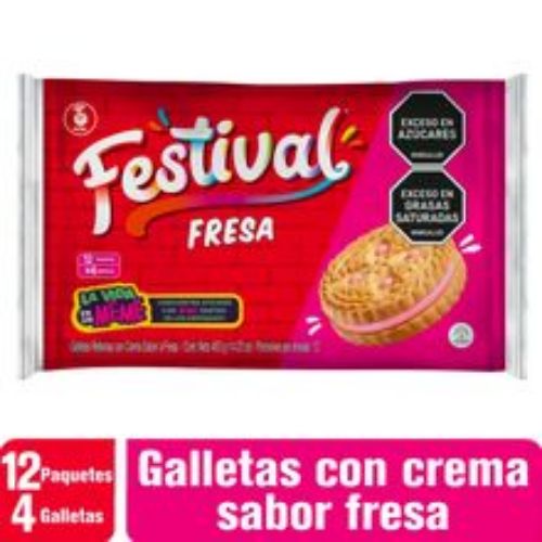 Imagen de Galletas FESTIVAL fresa 12 unds x33,6 g c/u