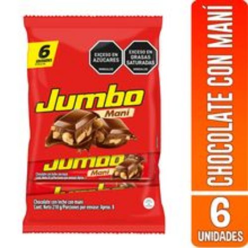 Imagen de Chocolatina JUMBO maní 6 unds x35 g c/u
