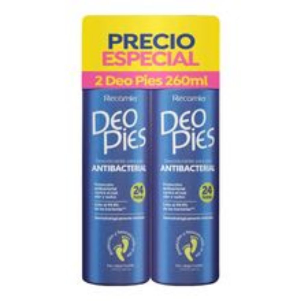Imagen de Desodorante DEO PIES antibacterial 2 unds x260 ml c/u