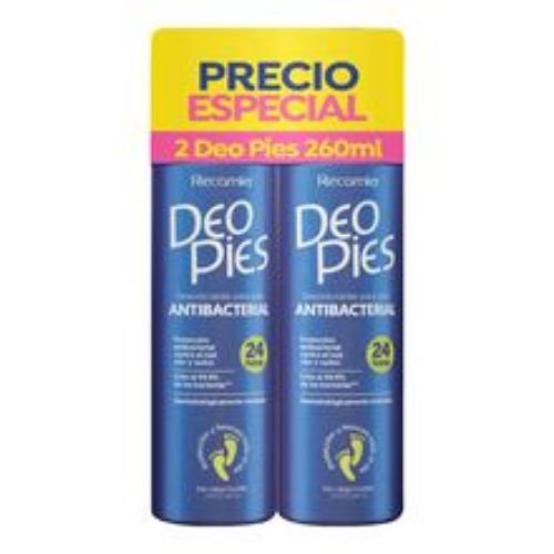 Imagen de Desodorante DEO PIES antibacterial 2 unds x260 ml c/u