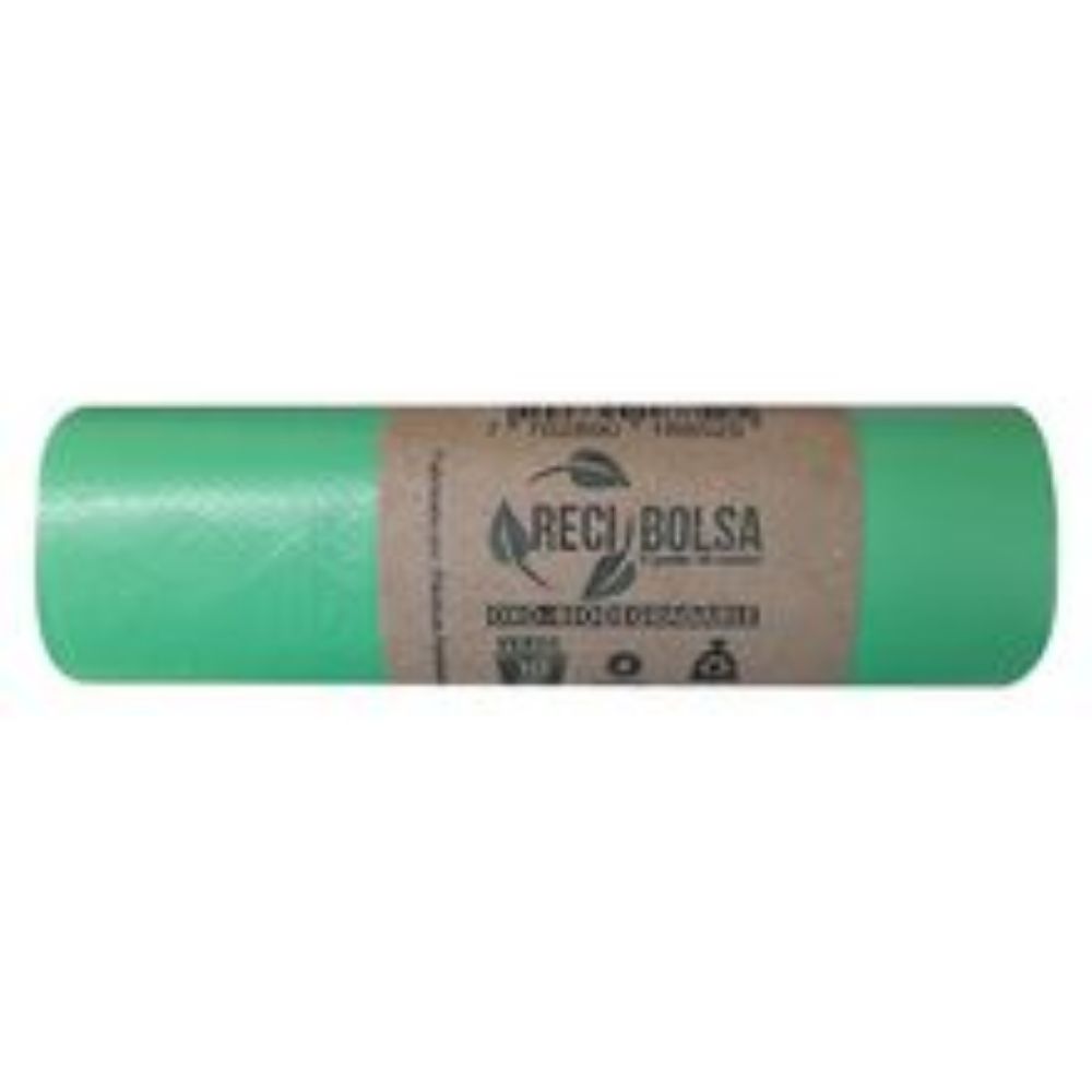 Imagen de Bolsa para basura RECIBOLSA verde 55x70 cm x10 unds