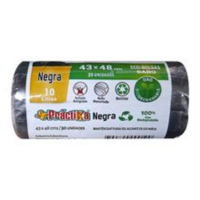 Imagen de Bolsa para basura PRACTIKA negra 43x48 cm x30 unds