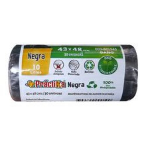 Imagen de Bolsa para basura PRACTIKA negra 43x48 cm x30 unds