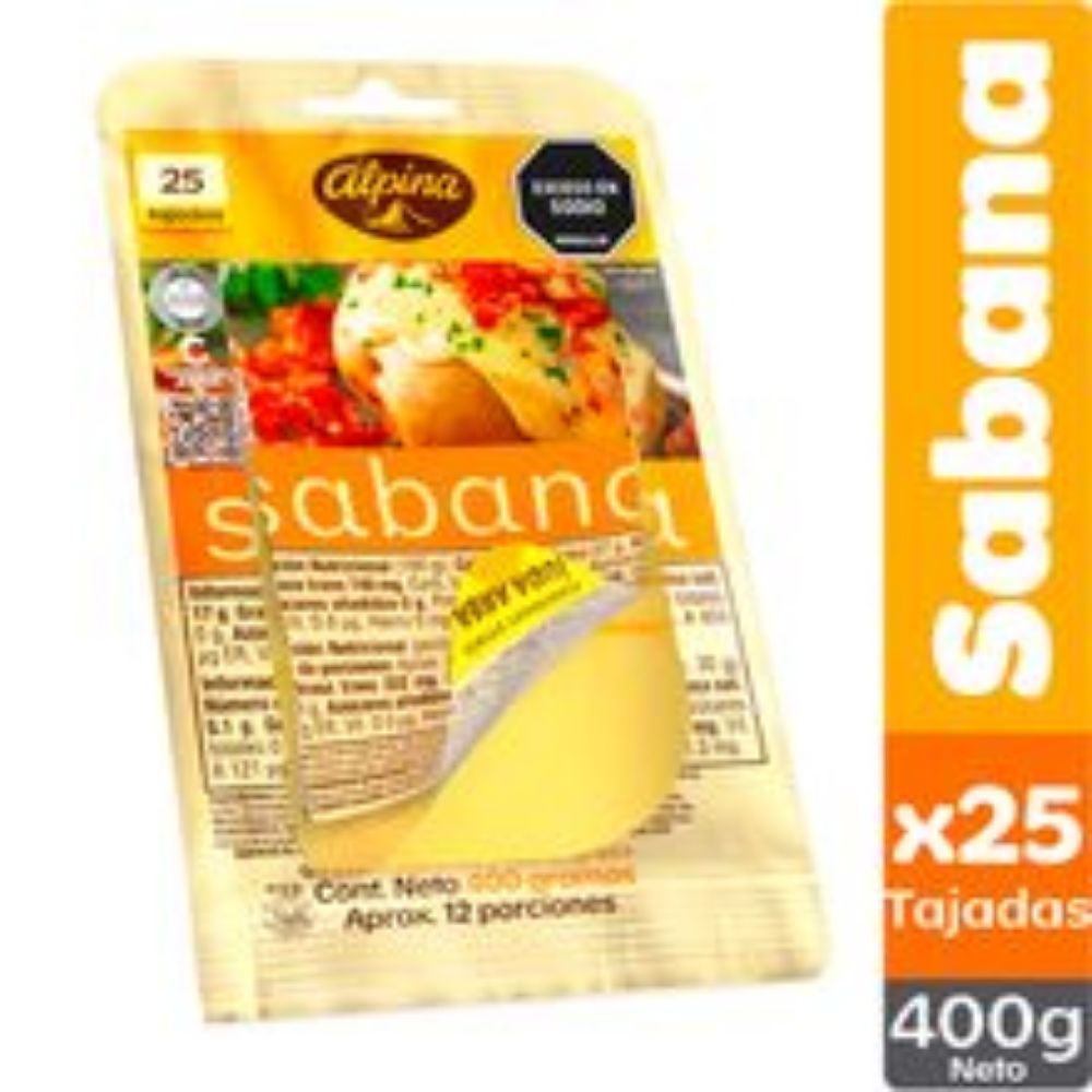 Imagen de Queso ALPINA sabana 25 unds x400 g