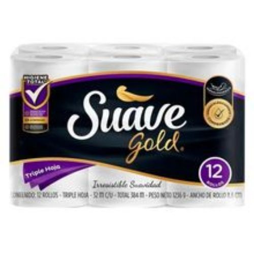 Imagen de Papel higiénico SUAVE GOLD 12 rollos x384 metros