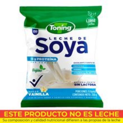 Imagen de Leche de soya TONING sabor vainilla x250 g