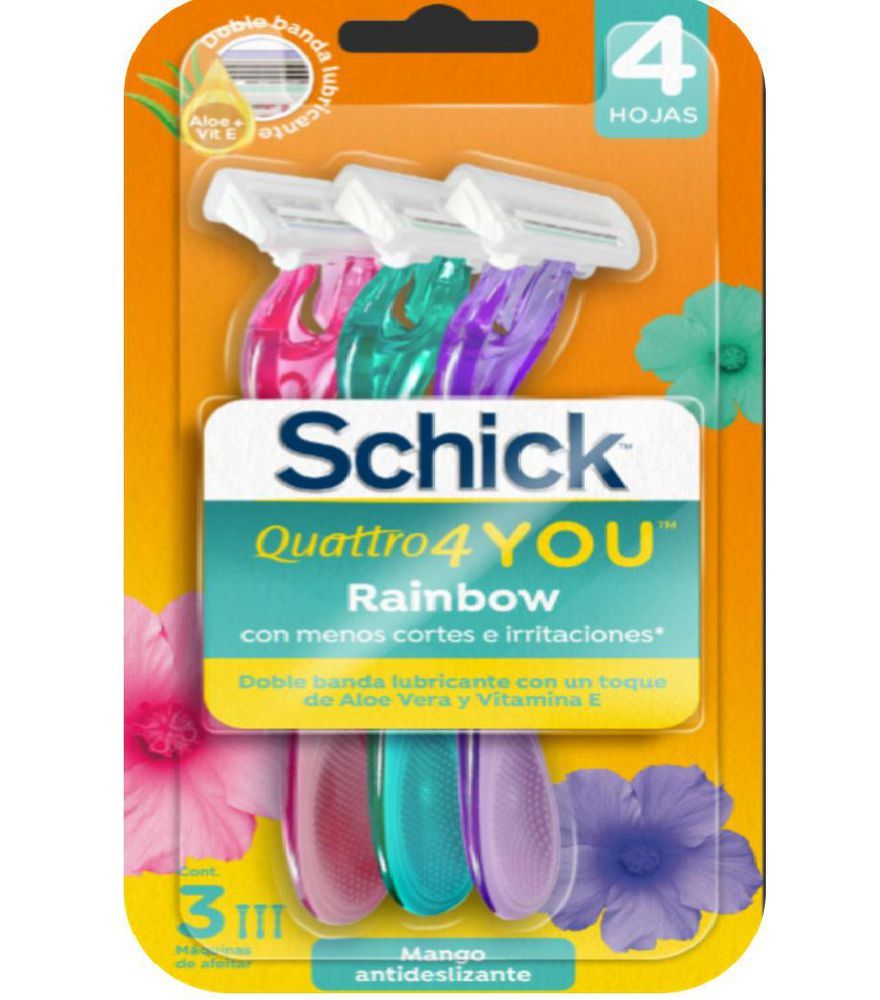Imagen de Máquina de afeitar SCHICK quattro you aloe vera y vitamina E (1  und)