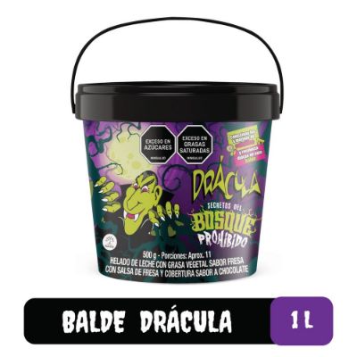 Imagen de Vaso 1L DRACULA Secret x500 g CREM HELADO FRESA (500  gr)