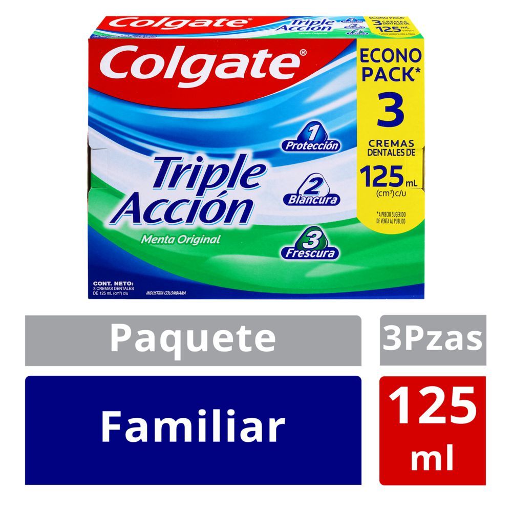 Imagen de Crema dental COLGATE triple acción (375  ml)