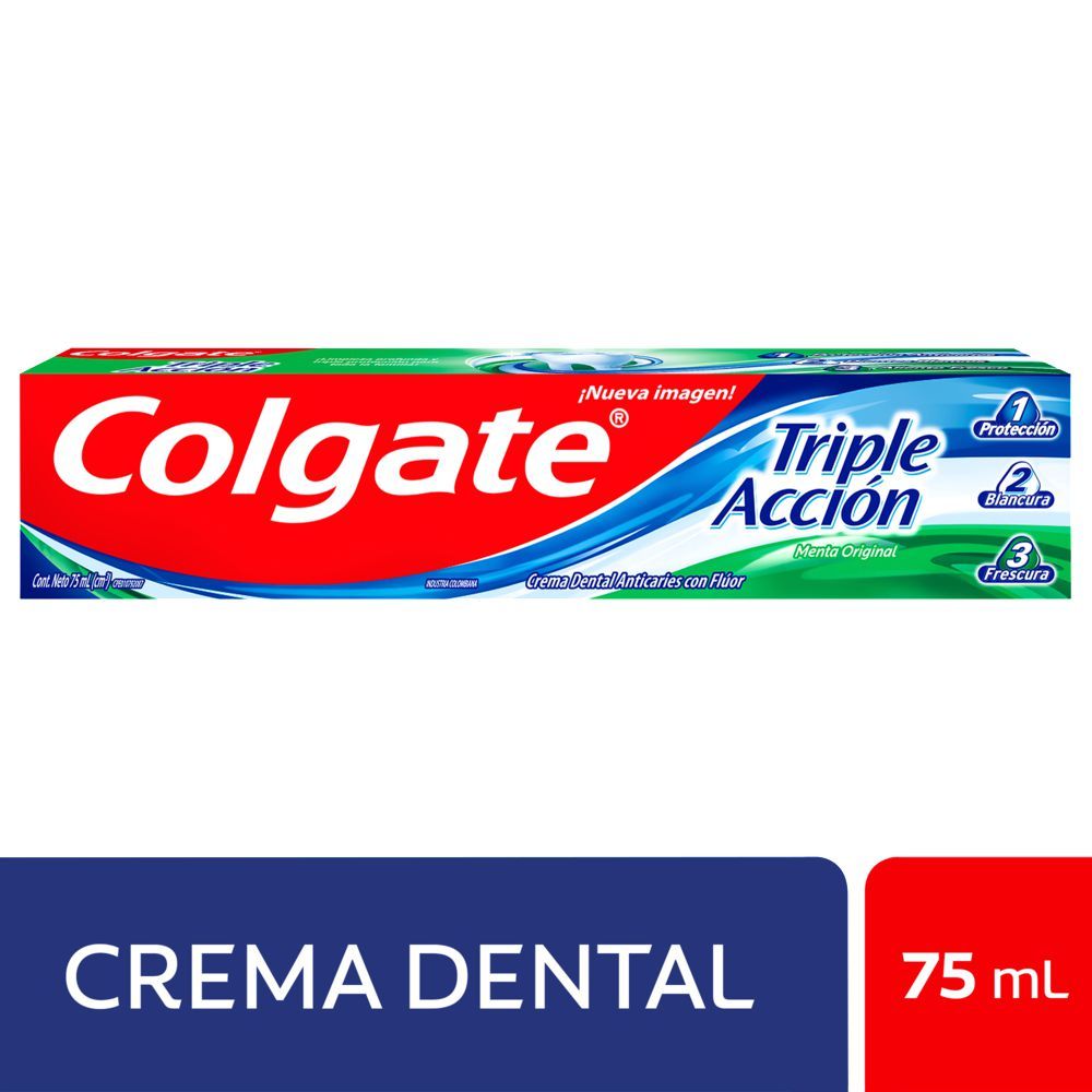 Imagen de Crema dental COLGATE triple acción menta (75  ml)