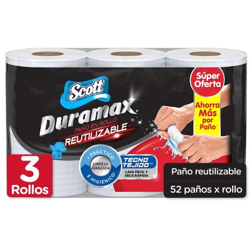 Merkko | Paños SCOTT reutilizables, rollo duramax (3 und)