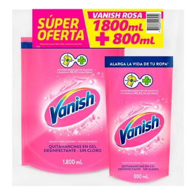 Imagen de Blanqueador VANISH x1800 ml + Vanish rosa x800 ml