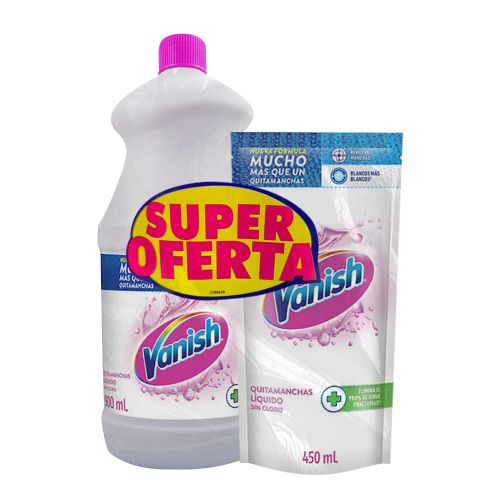 Imagen de Quitamanchas liquido VANISH blanco x900 ml + 450 ml