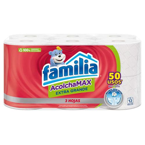 Imagen de Papel higiénico FAMILIA acolchamax extra grande 12 rollos x288 metros