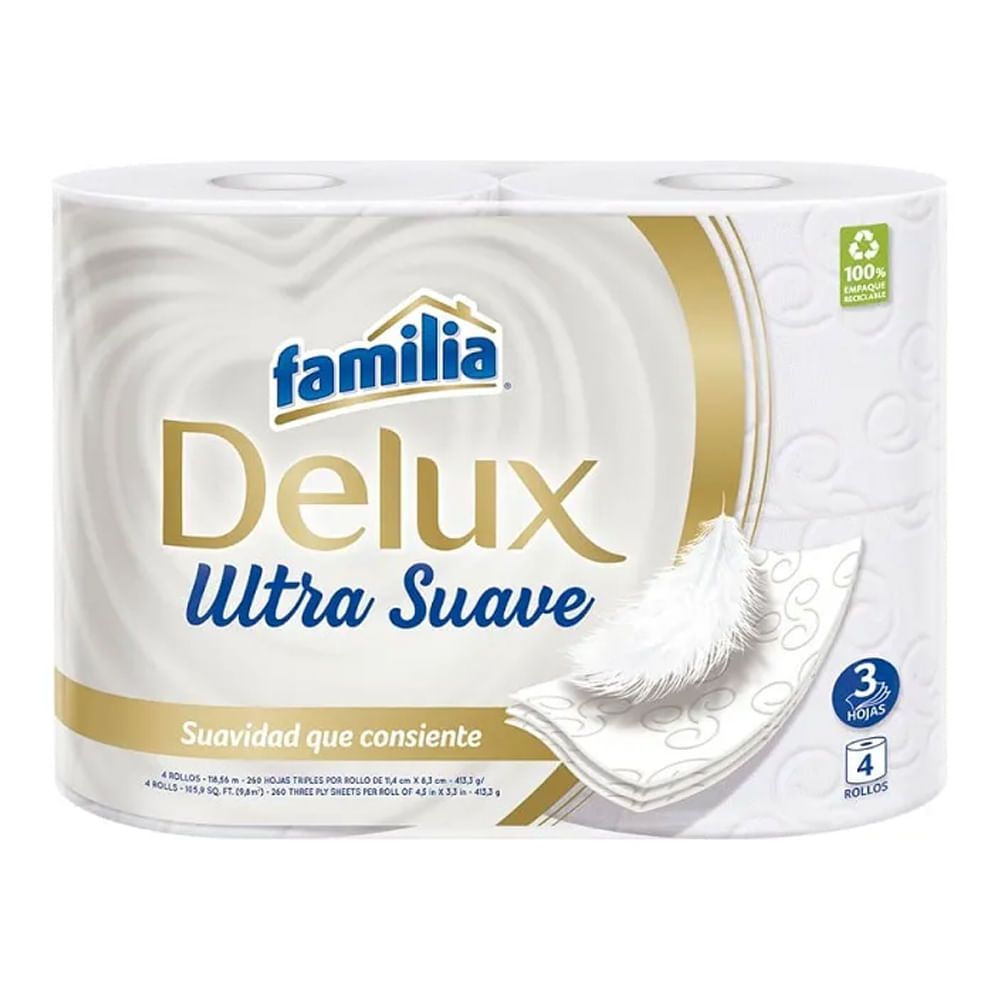 Imagen de Papel higiénico FAMILIA Deluxe 4 rollos x118,56 metros
