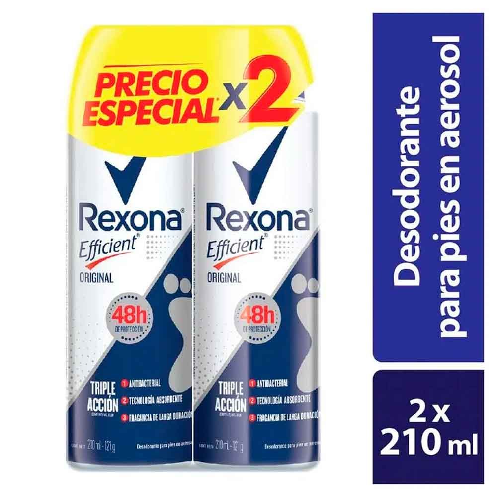 Imagen de Desodorante REXONA efficient aerosol original 2 unds x210 ml c/u precio especial