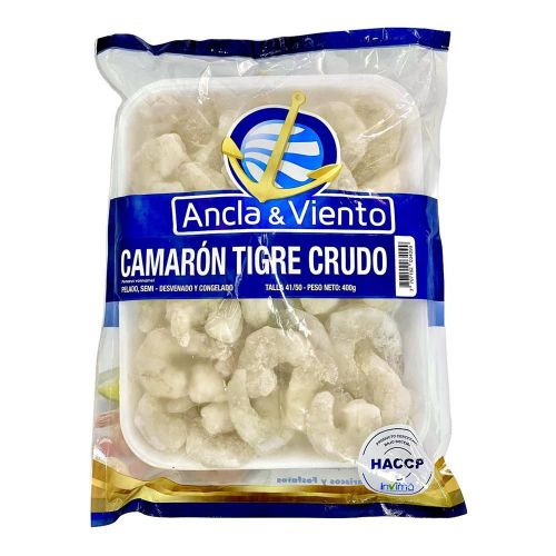 Imagen de Camarón tigre ANCLA Y VIENTO talla 4150 crudo congelado (400  gr)