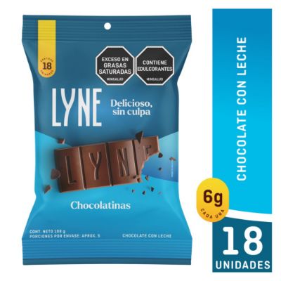Imagen de Chocolatina LYNE chocolate con leche (108  gr)