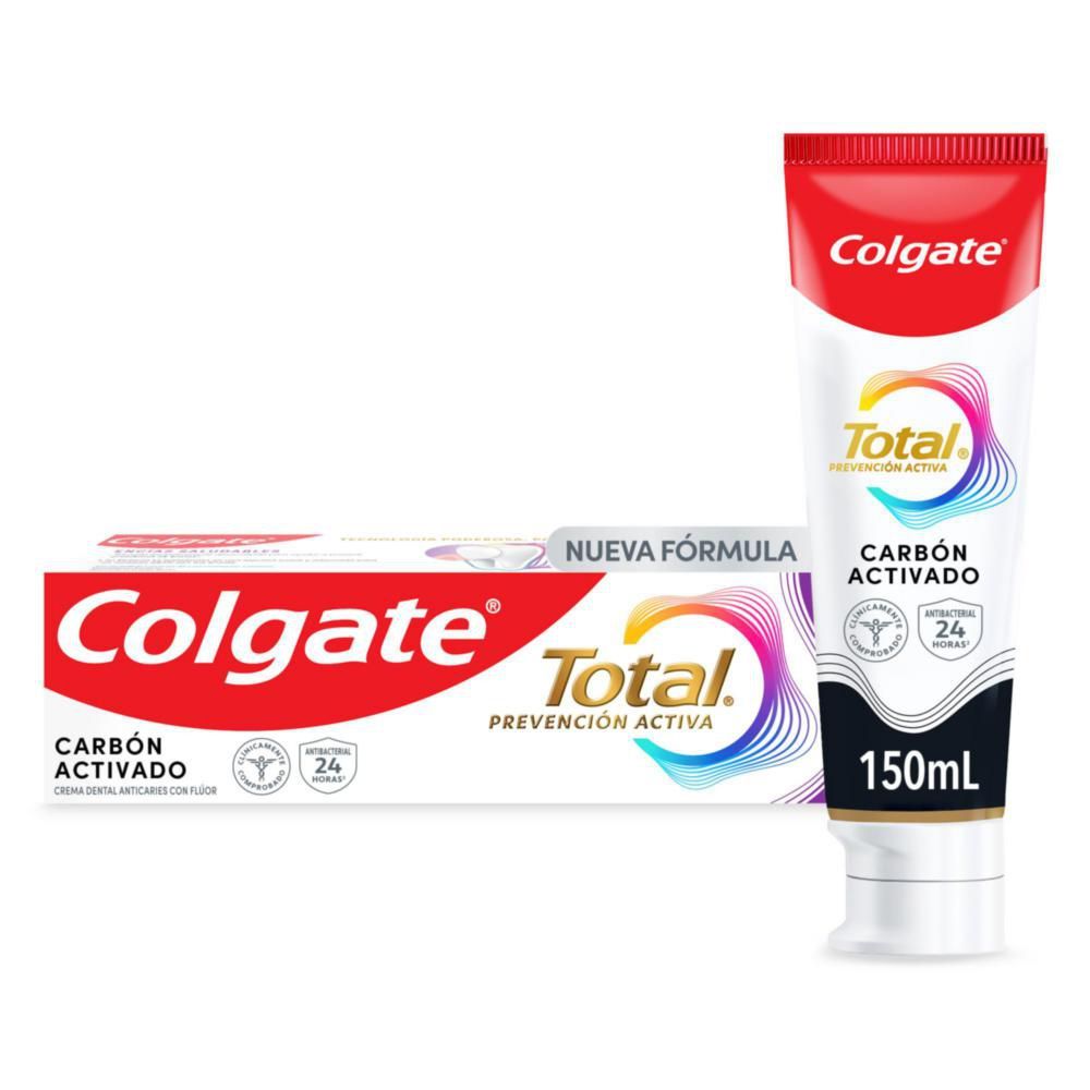 Imagen de Crema dental COLGATE total prevención activa carbón (150  ml)