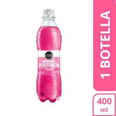 Imagen de Gaseosa POSTOBON manzana sin azúcar botella (400  ml)