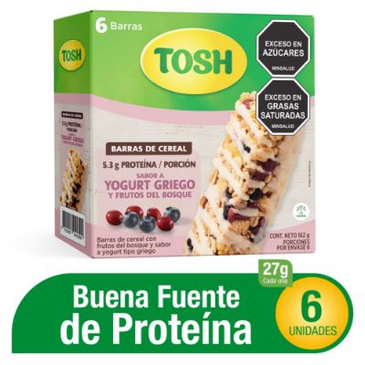 Imagen de Barra de cereal TOSH yogurt griego y frutos del bosque (162  gr)