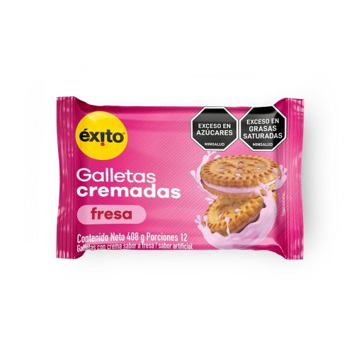 Imagen de Galletas EXITO MARCA PROPIA cremadas sabor a fresa (408  gr)