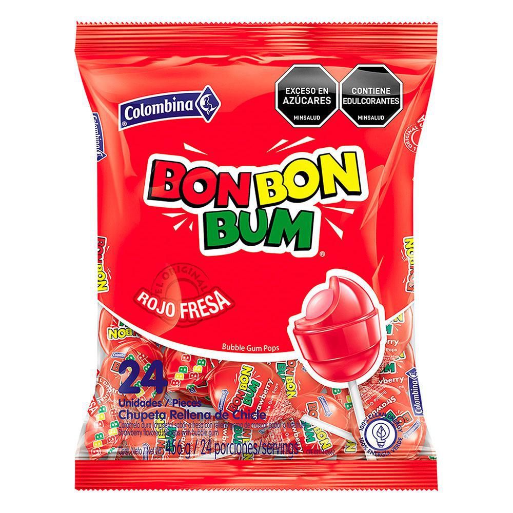 Imagen de Chupetas BON BON BUM sabor a fresa (456  gr)