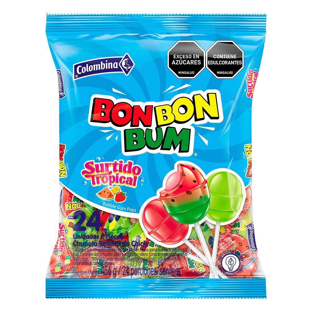 Imagen de Chupetas BON BON BUM surtido tropical (456  gr)
