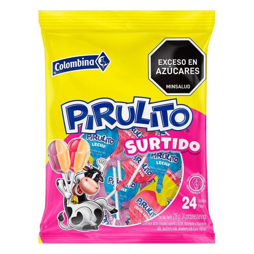 Imagen de Caramelos PIRULITO sabores a mora leche fresa leche (216  gr)