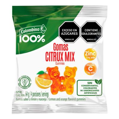 Imagen de Gomitas  COLOMBINA vitamina C sabor naranja limón  (64  gr)