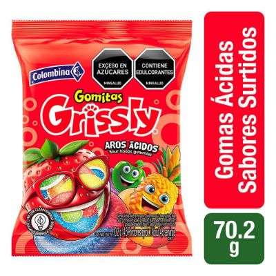 Imagen de Gomitas GRISSLY ácidas sabor a manzana  (70.2  gr)