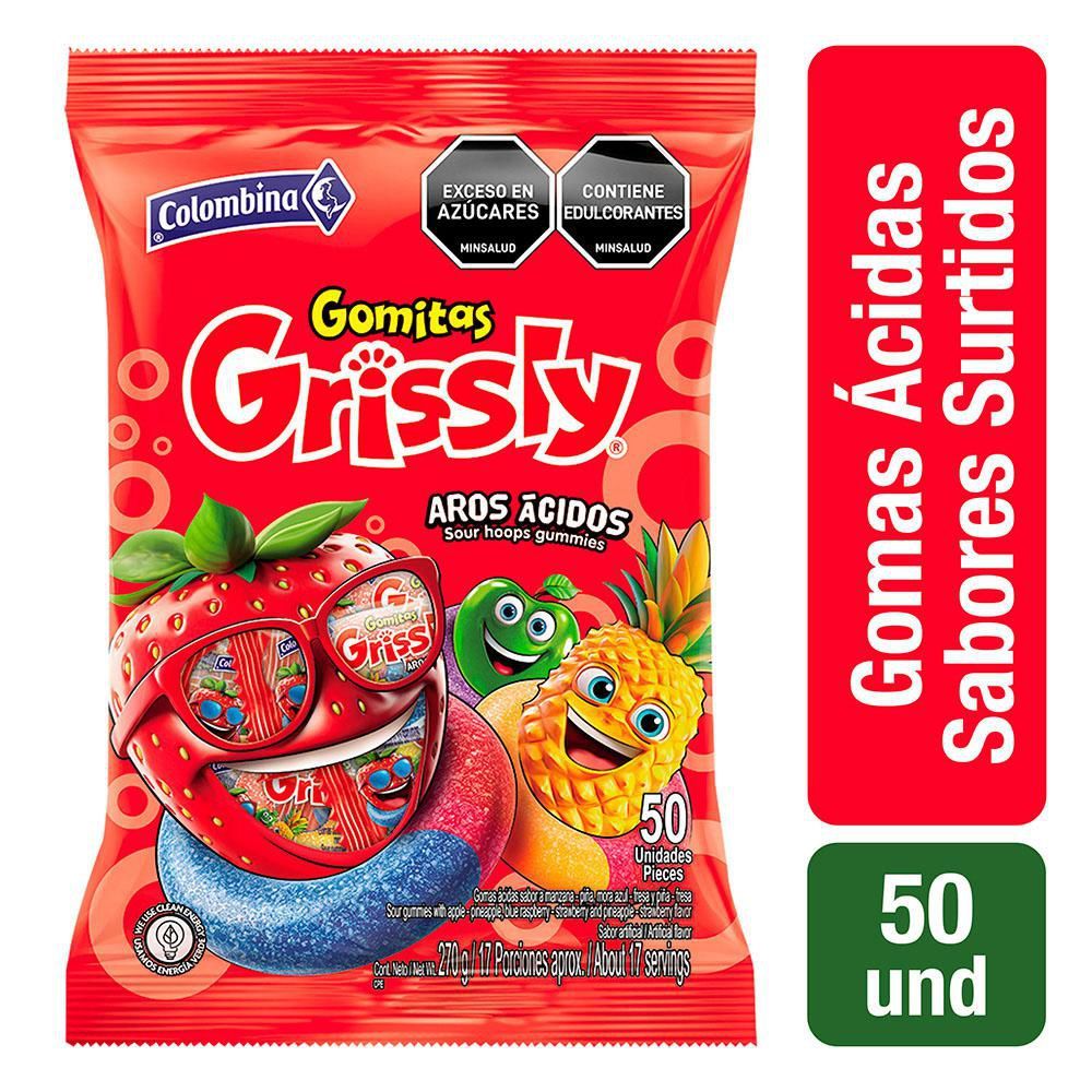 Imagen de Gomitas GRISSLY ácidas sabor a manzana  (270  gr)