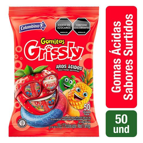 Imagen de Gomitas GRISSLY ácidas sabor a manzana  (270  gr)