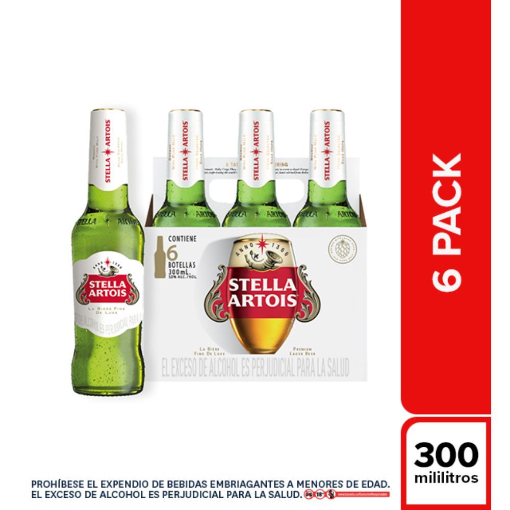 Imagen de Cerveza STELLA ARTOIS botella x6und (1800  ml)