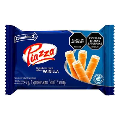 Imagen de Barquillos PIAZZA con crema sabor vainilla (45  gr)