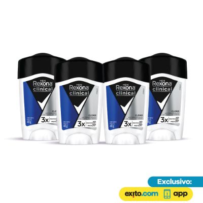 Imagen de Pack x4 Desodorante Rexona Clinical Hombre Crema 48g