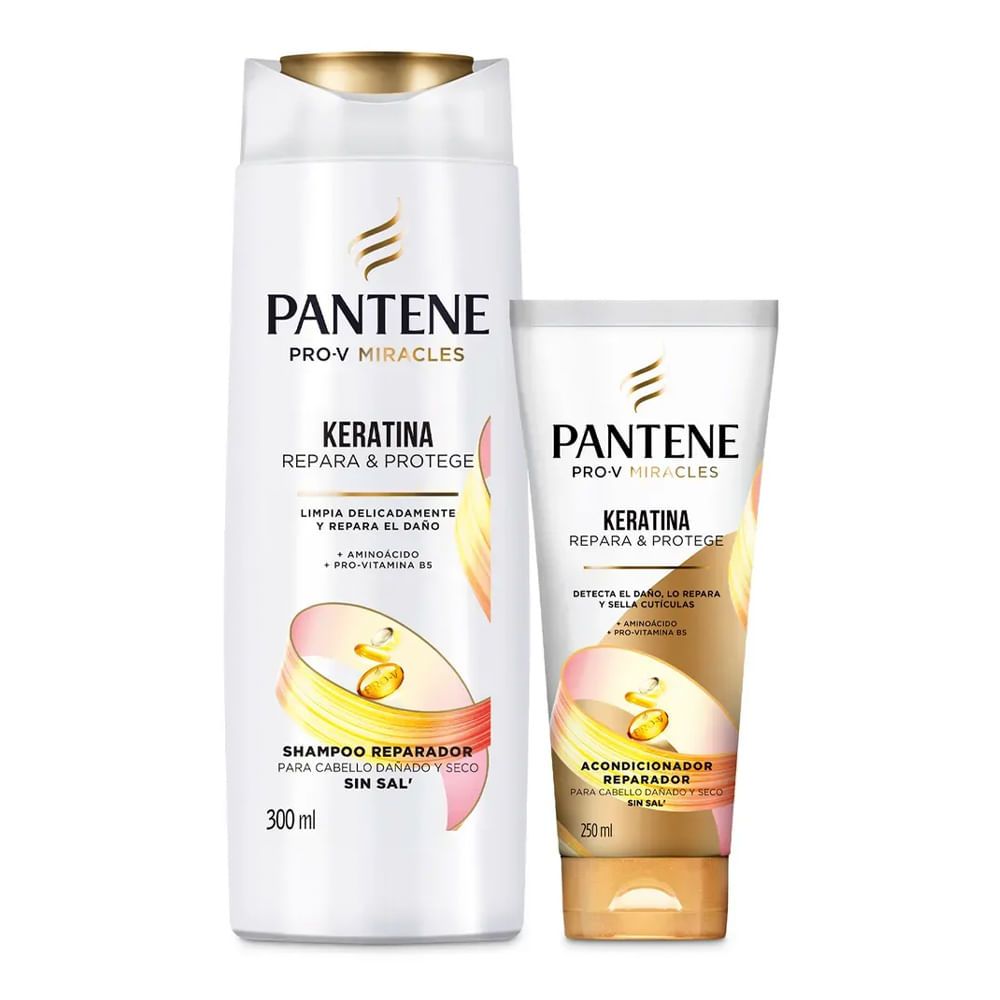 Imagen de Shampoo PANTENE keratina x300 ml + acondicionador x250 ml