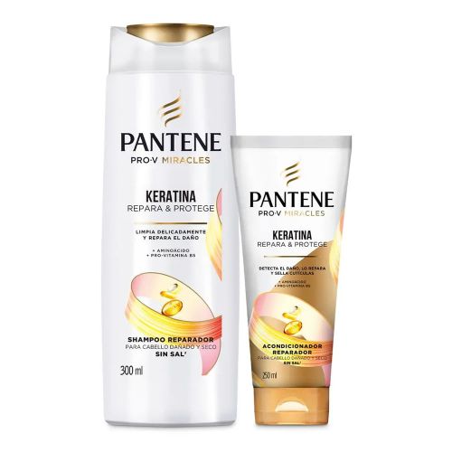 Imagen de Shampoo PANTENE keratina x300 ml + acondicionador x250 ml