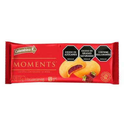 Imagen de Galletas MOMENTS relleno con mora (135  gr)