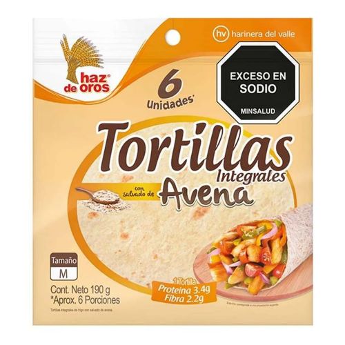 Imagen de Tortilla HAZ DE OROS intregrales avena x190 g