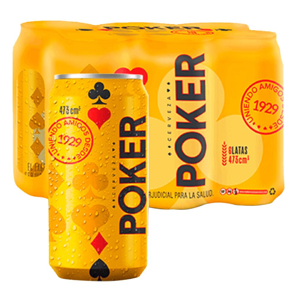 Imagen de Cerveza POKER 6 unds x473 ml c/u