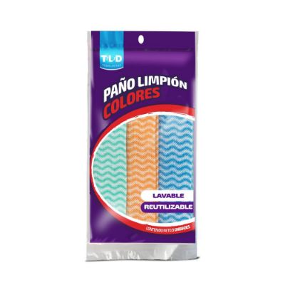 Imagen de Paños T/L/D TODOS LOS DIAS limpión, colores reutilizable (3  und)