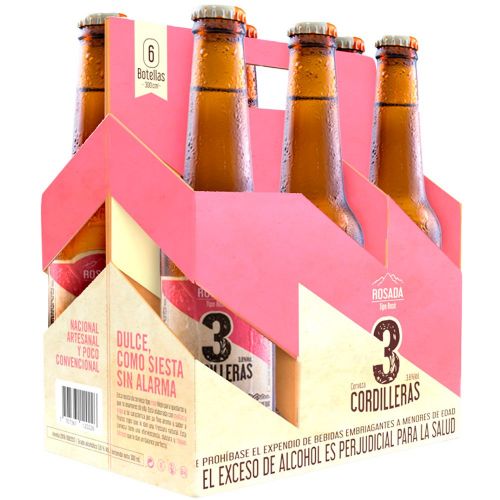 Imagen de Cerveza Artesanal 3CORDILLERAS Rosé Botella x6und 300ml (1800  ml)