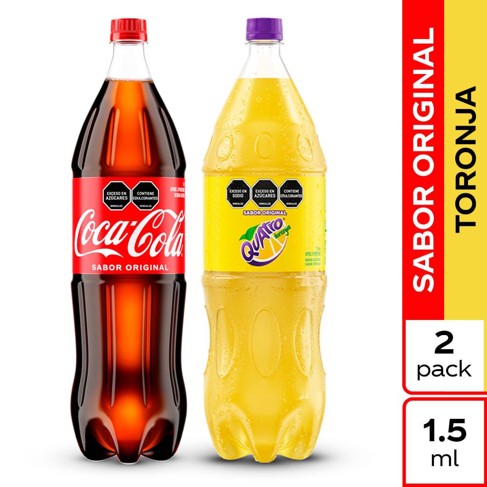 Imagen de Gaseosa Coca-Cola Sabor Original 1.5L + Quatro 1.5L
