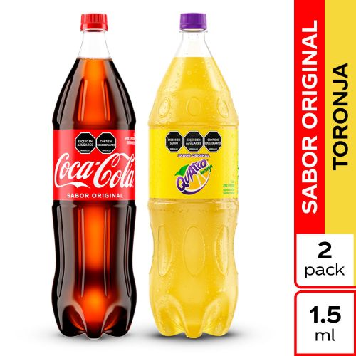Imagen de Gaseosa Coca-Cola Sabor Original 1.5L + Quatro 1.5L