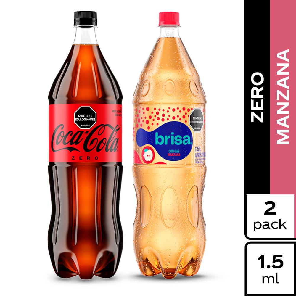 Imagen de Gaseosa Coca-Cola Zero 1.5L + Agua Brisa Manzana 1.5L